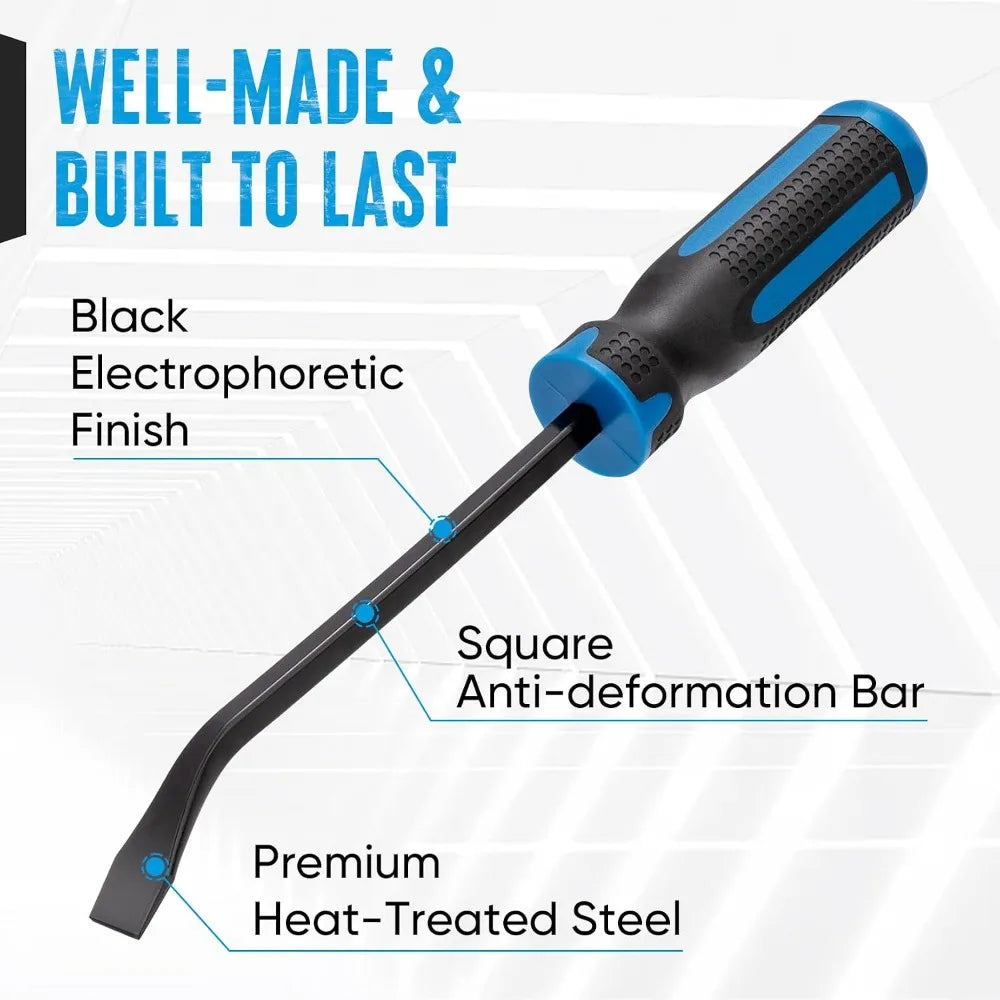 3-Piece Heavy-Duty Pry Bar Set – 8", 12" & 18" with Strike Caps