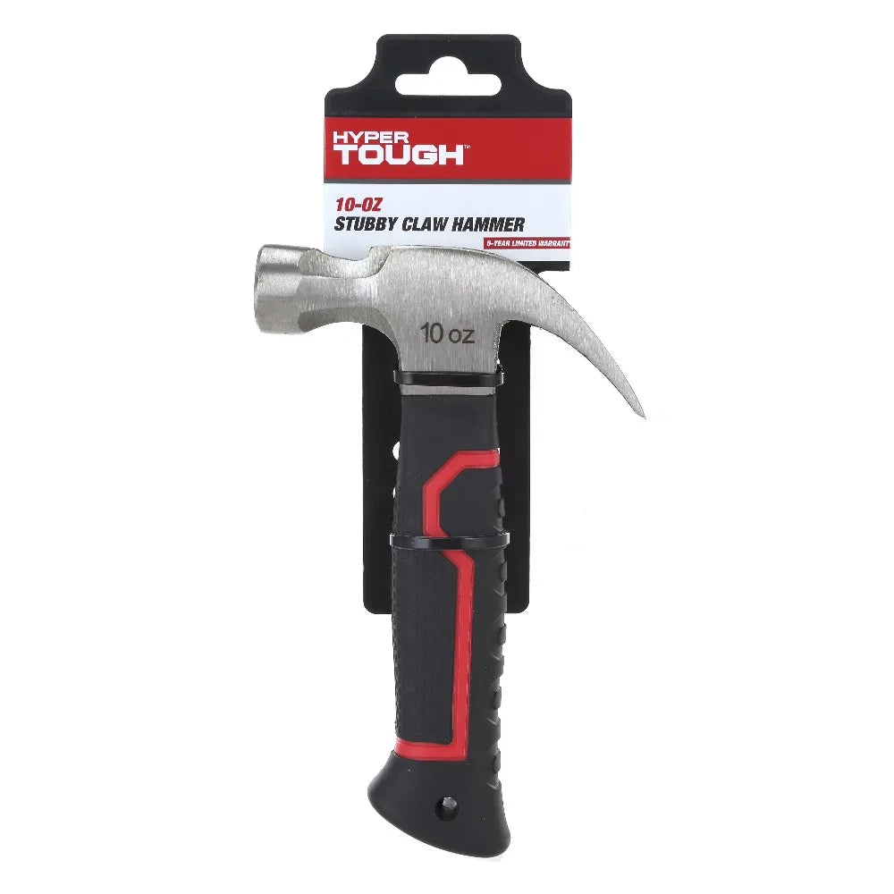 10 oz Stubby Claw Hammer – Compact Fiberglass Handle with Forged Steel Head