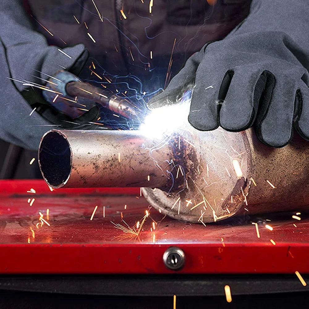 14" Premium Leather Welding Gloves – Heat Resistant TIG, MIG, ARC & BBQ Protective Gloves