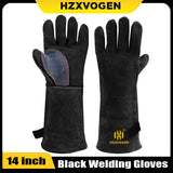 14" Premium Leather Welding Gloves – Heat Resistant TIG, MIG, ARC & BBQ Protective Gloves