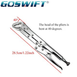 12" Extra-Long Locking Pliers – 45° Offset Long Reach Vise Grip Clamp