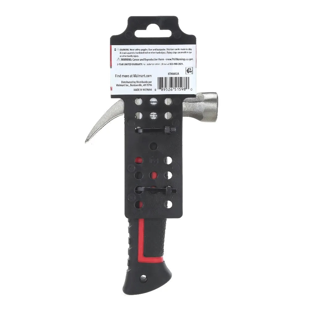 10 oz Stubby Claw Hammer – Compact Fiberglass Handle with Forged Steel Head