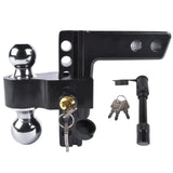 Adjustable Aluminum Trailer Hitch – 2" Receiver, Dual Ball, 6" Drop/Rise, 12,500 lb