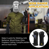 14" Premium Leather Welding Gloves – Heat Resistant TIG, MIG, ARC & BBQ Protective Gloves