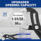 10" Quick-Adjust Water Pump Pliers – CR-V Groove Joint Pliers with Push-Lock Adjustment
