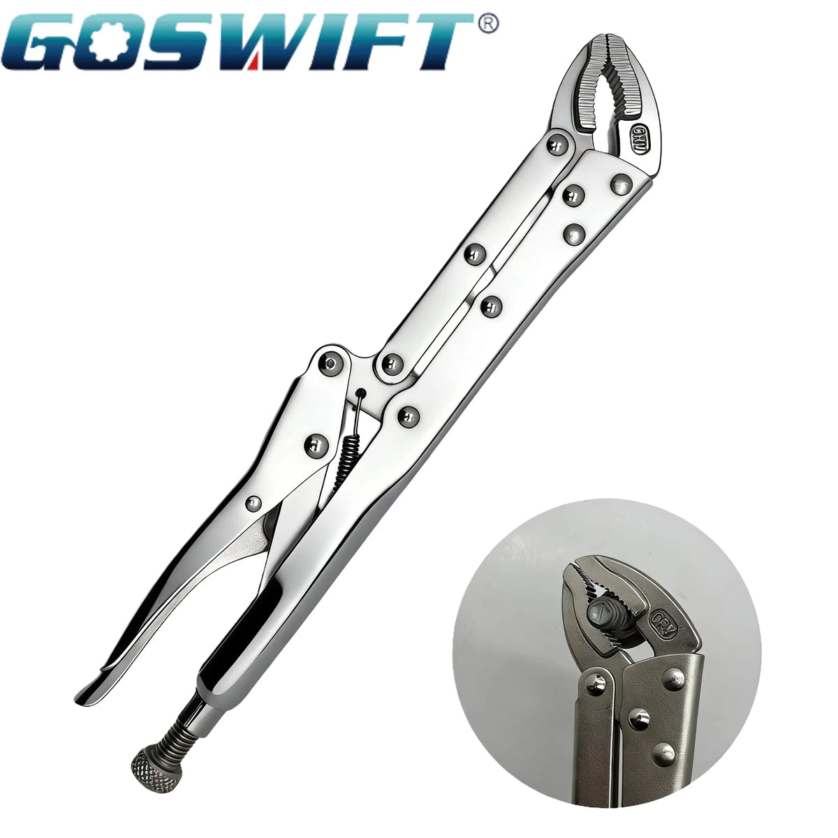 12" Extra-Long Locking Pliers – 45° Offset Long Reach Vise Grip Clamp