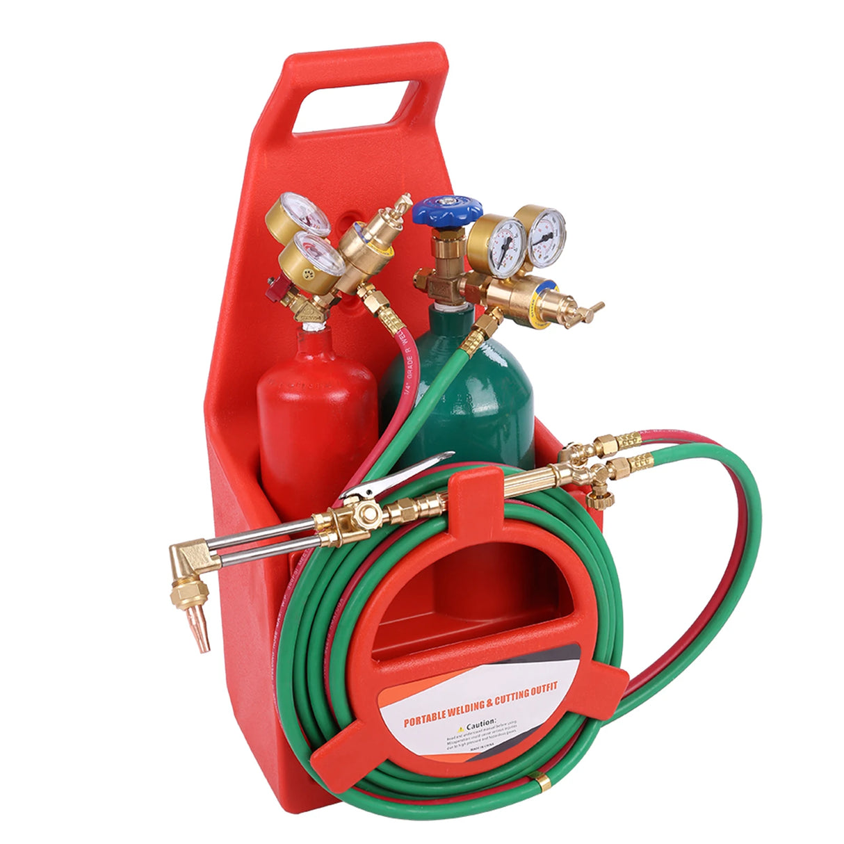 Portable Oxygen Acetylene Welding & Cutting Torch Kit with Cylinders | Complete Oxy-Acetylene Set
