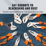 8-Piece Professional Pliers Set with Storage Roll | Groove Joint, Lineman's, Long Nose & Adjustable Wrenches