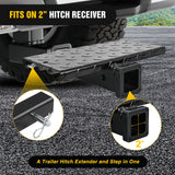 2" Receiver Hitch Extender with 14" x 7" Anti-Slip Step – 4,000 lb