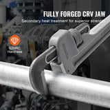 Aluminum Straight Pipe Wrench | Heavy-Duty Adjustable Plumbing Wrench