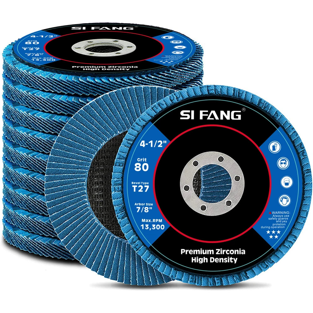 4-1/2" Zirconia Flap Disc for Angle Grinder – 40/60/80/120 Grit Metal Grinding & Finishing Wheel