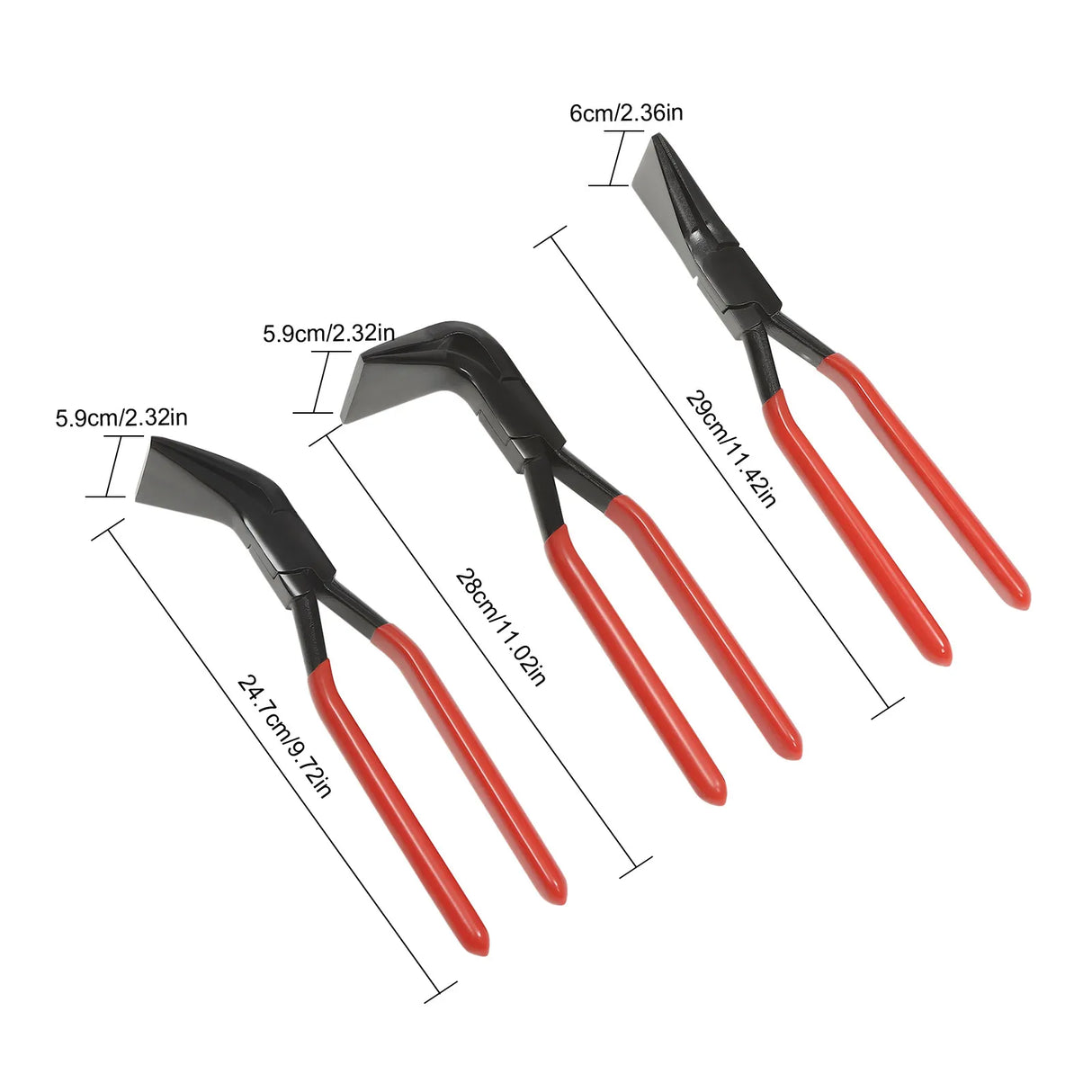 3-Piece Sheet Metal Seamer Pliers Set – Straight, 45° & 90° Bending Pliers