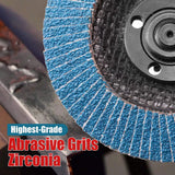 4-1/2" Zirconia Flap Disc for Angle Grinder – 40/60/80/120 Grit Metal Grinding & Finishing Wheel