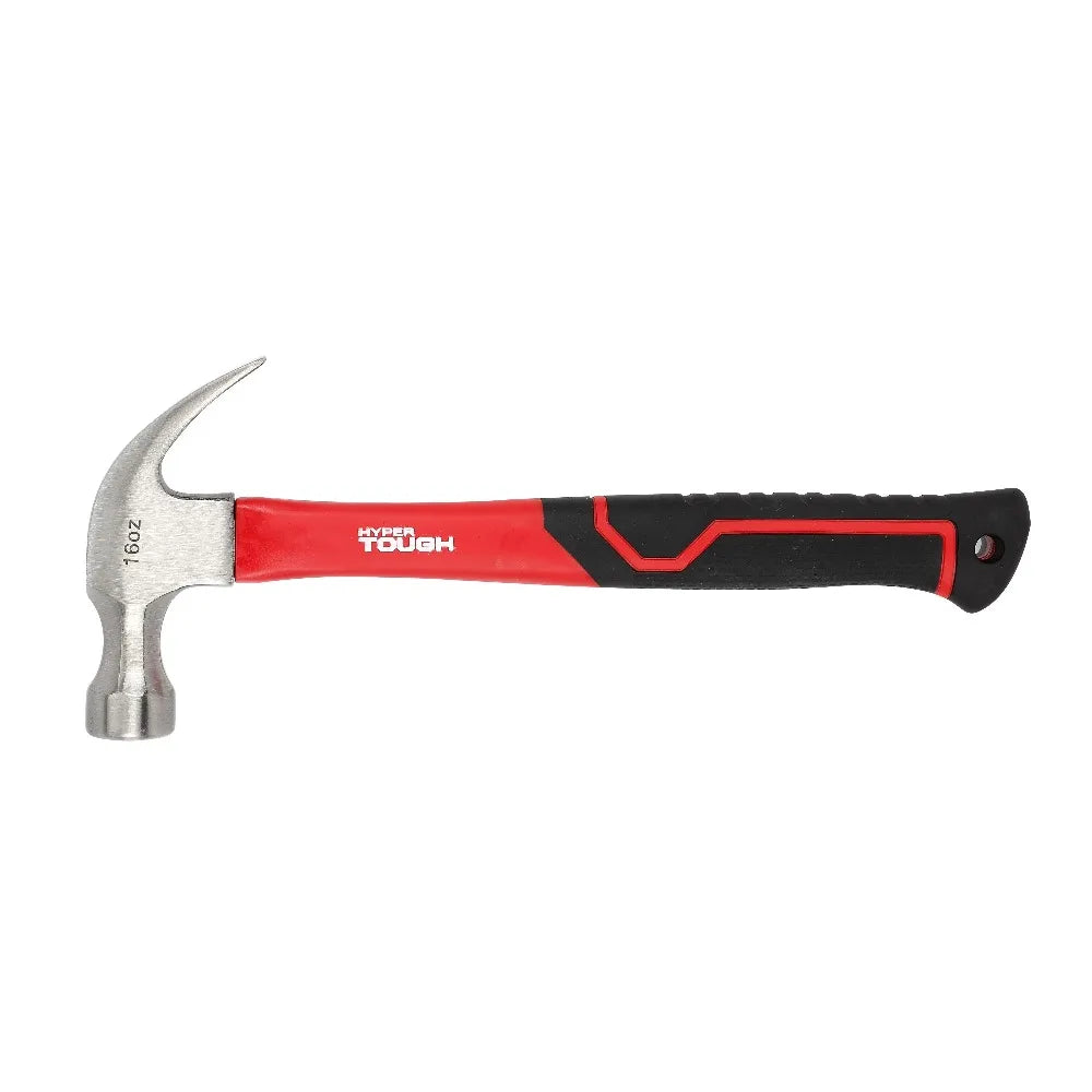 16 oz Professional Claw Hammer – Fiberglass Handle with Shock-Absorbing Grip