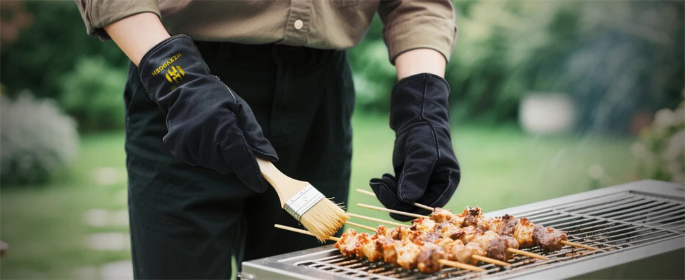 14" Premium Leather Welding Gloves – Heat Resistant TIG, MIG, ARC & BBQ Protective Gloves