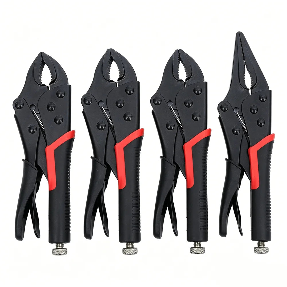 4-Piece Heavy-Duty Locking Pliers Set – 6", 7", 9" & 10" Vise Grip Clamp Set