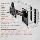 Heavy-Duty Trailer Spare Tire Carrier Mount | Fits 4-Lug & 5-Lug Wheels | 160 lb Capacity