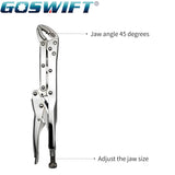 12" Extra-Long Locking Pliers – 45° Offset Long Reach Vise Grip Clamp