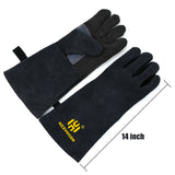 14" Premium Leather Welding Gloves – Heat Resistant TIG, MIG, ARC & BBQ Protective Gloves