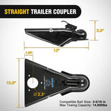 14,000 lb A-Frame Trailer Coupler – 2-5/16" Hitch Ball, Heavy-Duty Steel