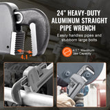 Aluminum Straight Pipe Wrench | Heavy-Duty Adjustable Plumbing Wrench
