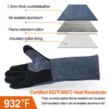 14" Premium Leather Welding Gloves – Heat Resistant TIG, MIG, ARC & BBQ Protective Gloves