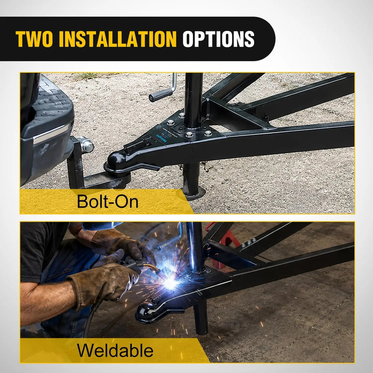 14,000 lb A-Frame Trailer Coupler – 2-5/16" Hitch Ball, Heavy-Duty Steel