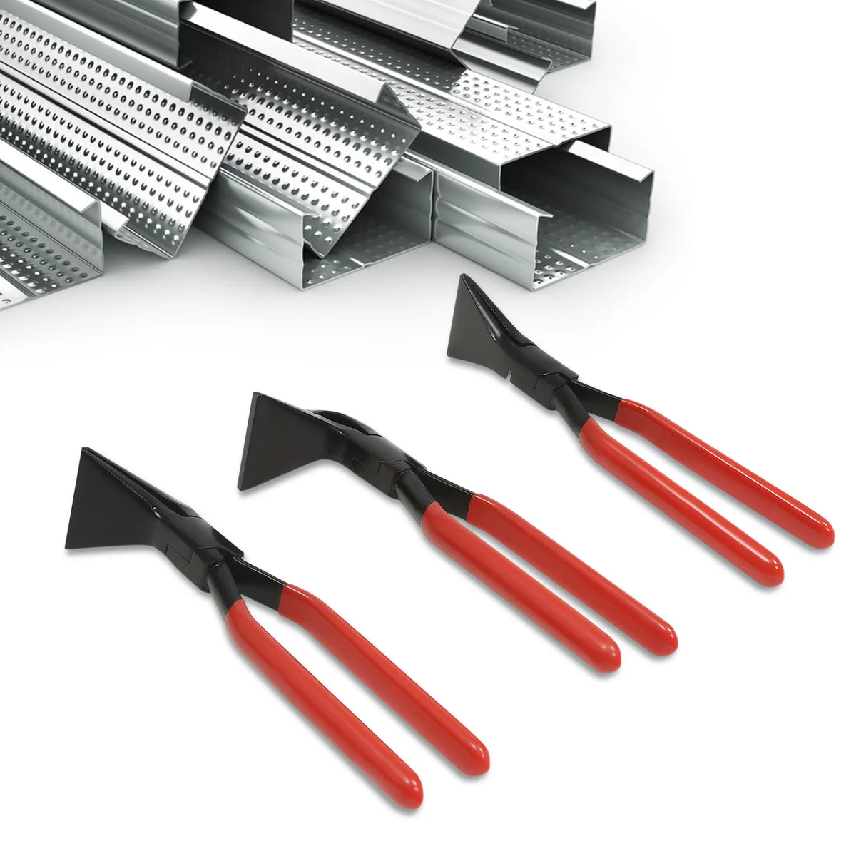 3-Piece Sheet Metal Seamer Pliers Set – Straight, 45° & 90° Bending Pliers