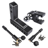 Adjustable Aluminum Trailer Hitch – 2" Receiver, Dual Ball, 6" Drop/Rise, 12,500 lb
