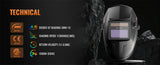 HITBOX HT-111 Auto Darkening Welding Helmet – True Color TIG, MIG & ARC Welding Mask with Adjustable Shade