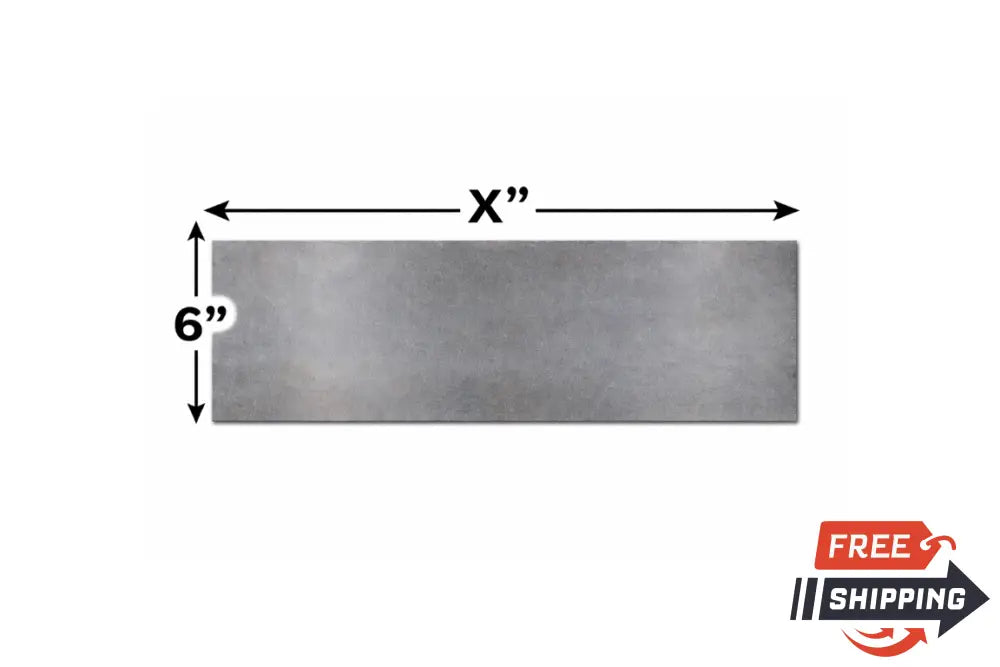 A36 steel plate, 1/4" thick x 6" wide, precision cut for structural applications.