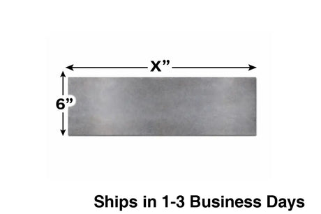 A36 steel plate, 1/4" thick x 6" wide, precision cut for structural applications.