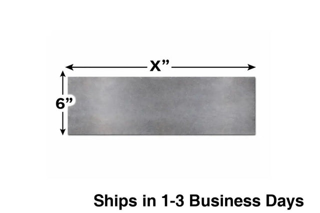 A36 steel plate, 1/4" thick x 6" wide, precision cut for structural applications.