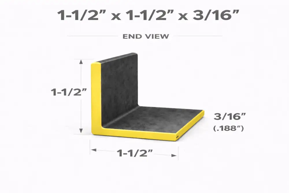 Angle Iron - 1-1/2’’ x 1-1/2’’ x 3/16’’(0.188’’) - Select Length - 1-1/2 x 1-1/2