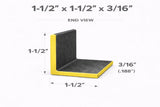Angle Iron - 1-1/2’’ x 1-1/2’’ x 3/16’’(0.188’’) - Select Length - 1-1/2 x 1-1/2