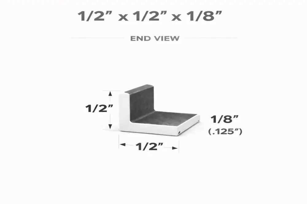 Angle Iron - 1/2’’ x 1/2’’ x 1/8’’(0.120’’) - Select Length - 1/2 x 1/2