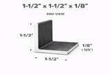 Angle Iron - 1-1/2’’ x 1-1/2’’ x 1/8’’(0.120’’) - Select Length - 1-1/2 x 1-1/2