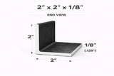 Angle Iron - 2’’ x 2’’ x 1/8’’(0.120’’) - Select Length - 2 x 2