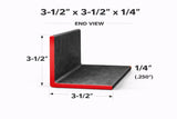 Angle Iron - 3-1/2’’ x 3-1/2’’ x 1/4’’(0.250’’) - Select Length - 3-1/2 x 3-1/2