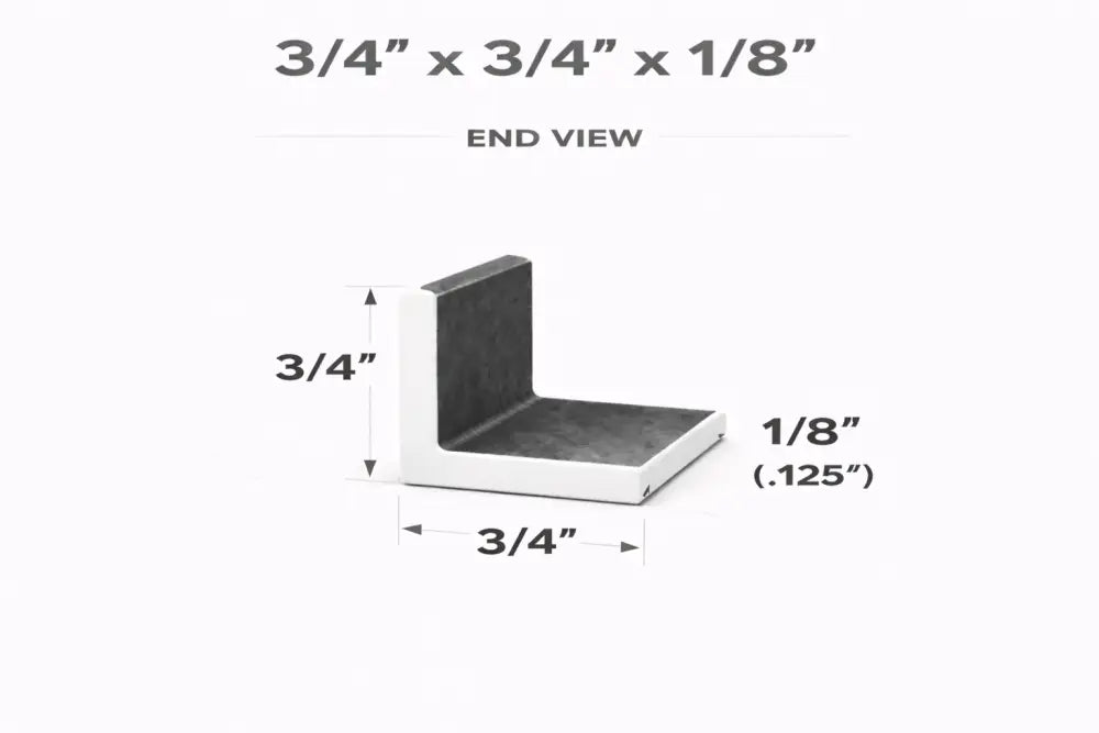 Angle Iron - 3/4’’ x 3/4’’ x 1/8’’(0.120’’) - Select Length - 3/4 x 3/4