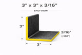 Angle Iron - 3’’ x 3’’ x 3/16’’(0.188’’) - Select Length - 3 x 3