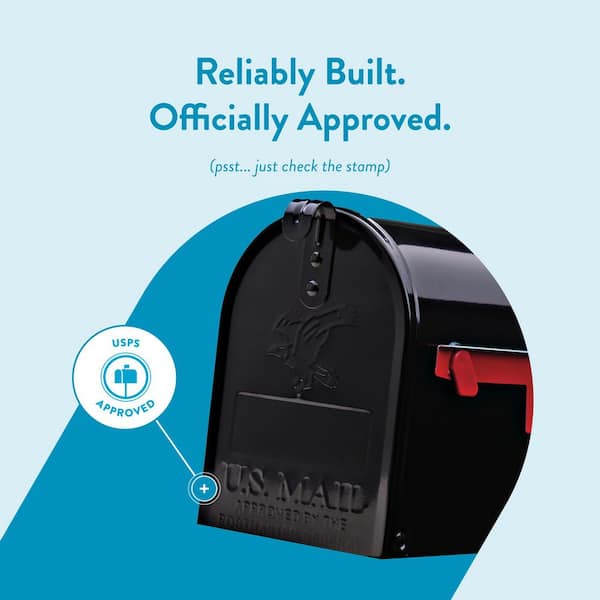 Architectural Elite Steel Mailbox – Black Powder Coat Finish