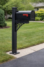 Decorative Steel Mailbox Post – Plasma Cut Gusset – Heavy Duty – Made in USA