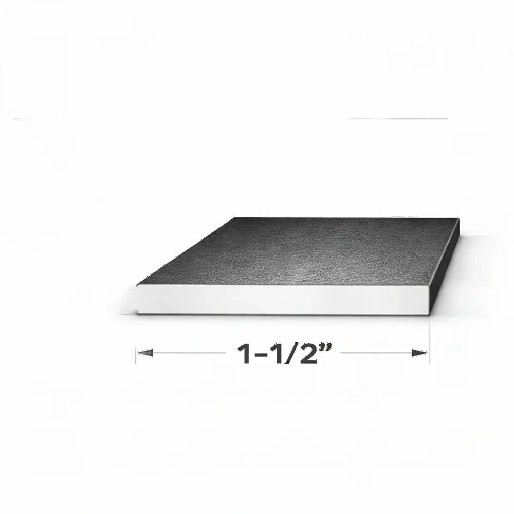 End view of Flat Bar-1/8" x 1-1/2" showing dimensions and profile.