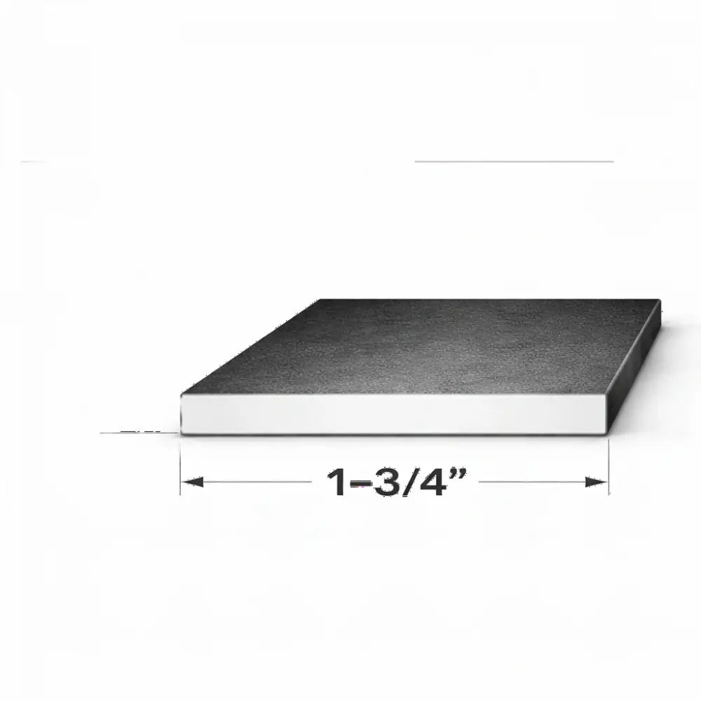 End view of flat bar showing dimensions of 1/8" x 1-3/4" for various applications.