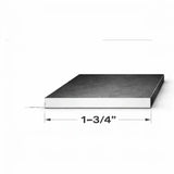 End view of flat bar showing dimensions of 1/8" x 1-3/4" for various applications.