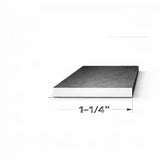 End view of flat bar measuring 1/8" x 1-1/4", showcasing dimensions for structural applications.