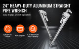 Aluminum Straight Pipe Wrench | Heavy-Duty Adjustable Plumbing Wrench