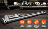 Aluminum Straight Pipe Wrench | Heavy-Duty Adjustable Plumbing Wrench