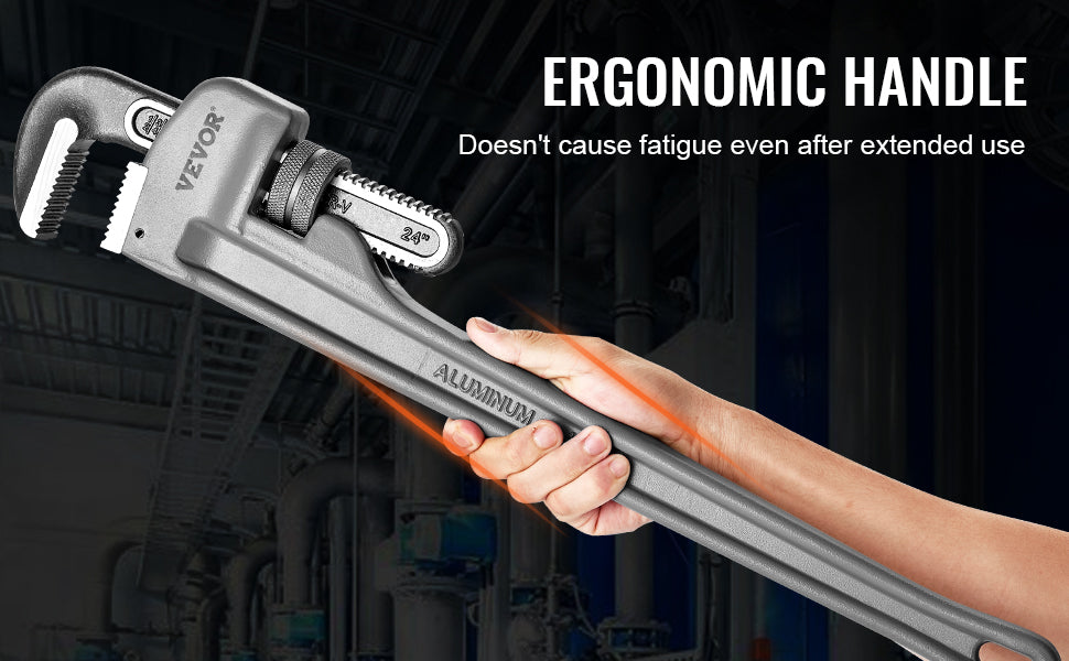 Aluminum Straight Pipe Wrench | Heavy-Duty Adjustable Plumbing Wrench